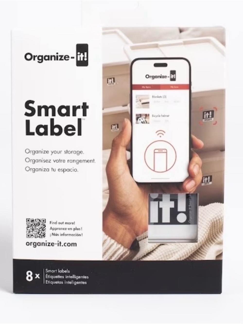Organize-it! Smart Label STA-APP8 Blank Smart Labels, 8 Count, 2 Packs